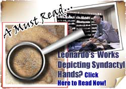 Leonardo da Vinci's works depicting Syndactyl left hand.